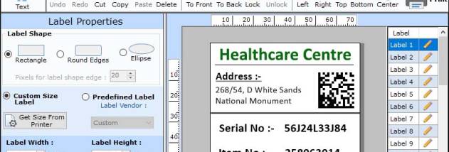 Healthcare Barcode Label Design screenshot