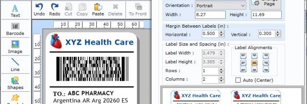 Healthcare Barcode Maker Application screenshot