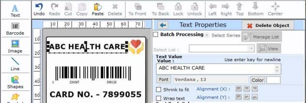Healthcare Industry Barcoding Tool screenshot