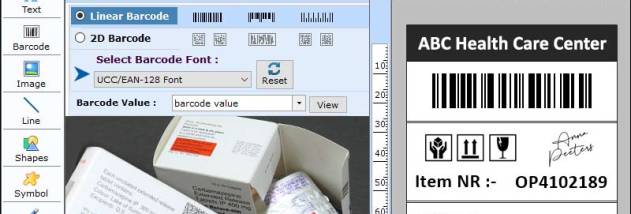 Healthcare Barcode Software screenshot