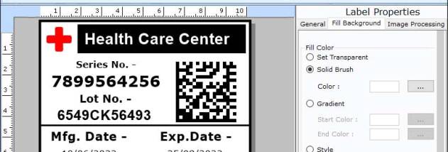 Healthcare Devices Barcode Labeling Tool screenshot