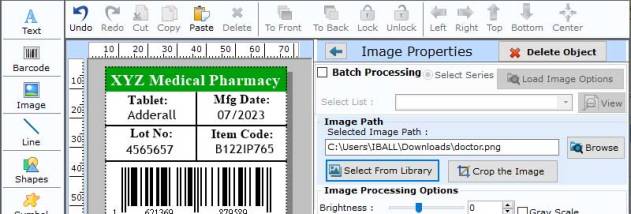 Healthcare Industry Barcode Label Softwa screenshot
