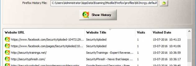 History Spy for Firefox screenshot