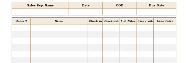 Hotel Invoice Template screenshot