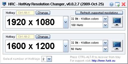 HotKey Resolution Changer screenshot