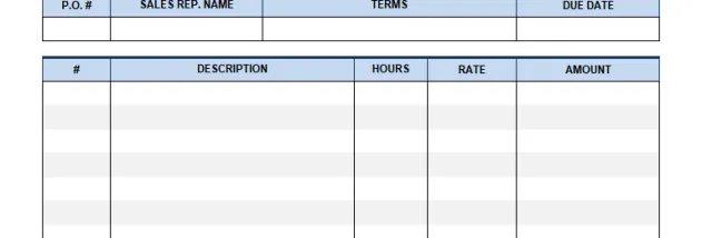Hourly Invoice Form screenshot