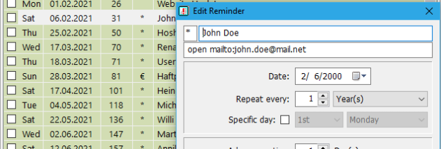 HS Date Reminder screenshot