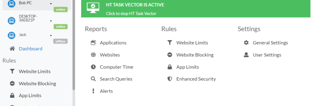 HT Task Vector screenshot