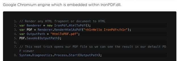 C# HTML to PDF screenshot
