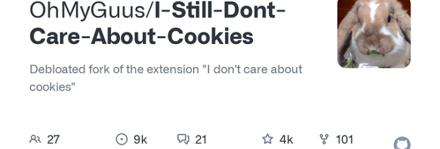 I Still Don't Care About Cookies for Chrome screenshot