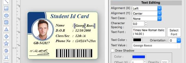 ID Cards Designing Software for Mac screenshot