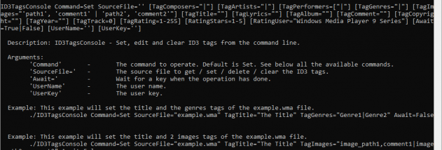 ID3 Tags Console screenshot