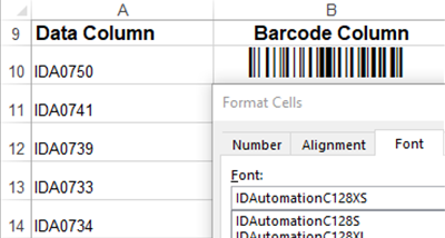 Code 128 Barcode Font Package screenshot