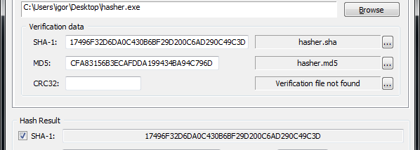 IgorWare Hasher (64bit) screenshot