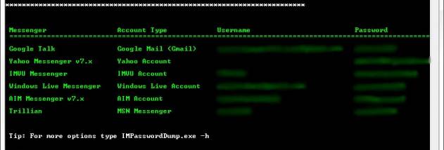 IM Password Dump screenshot
