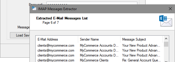 IMAP Messages Extractor screenshot
