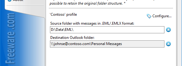 Import EML to Outlook screenshot
