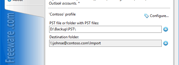 Import PST to Outlook screenshot