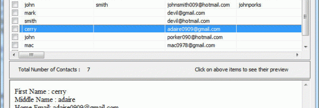 Import Windows Live Mail Contacts to PST screenshot