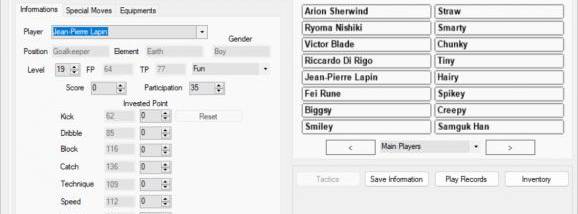 Inazuma Eleven Save Editor screenshot