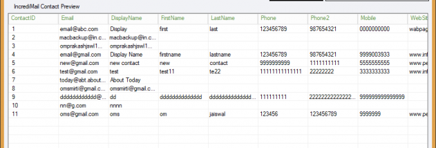 IncrediMail Address Book Converter screenshot