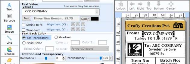 Integrated Bar Set C Label Tool screenshot