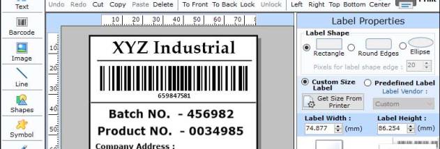 Integrated Barcode Label Maker Tool screenshot