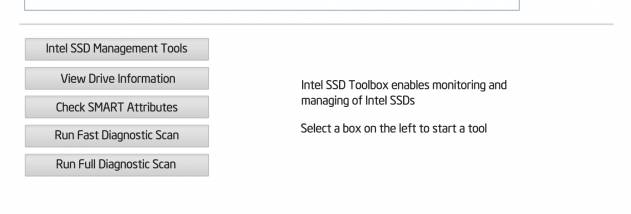 Intel Solid-State Drive Toolbox screenshot