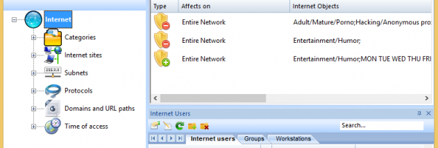 Internet Administrator for Network screenshot