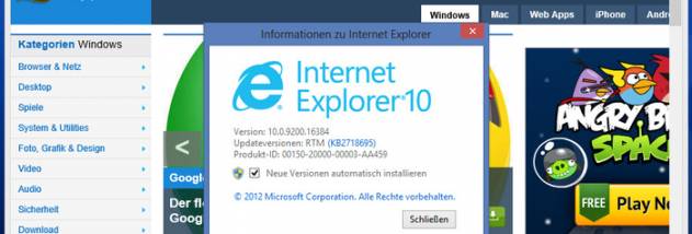 Internet Explorer 10 screenshot