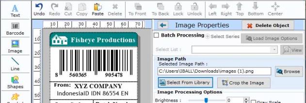 Inventory 2D Barcode Label screenshot