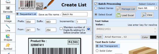 Inventory Barcode Maker Softwre screenshot