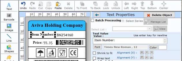 Inventory Trade Label Software screenshot