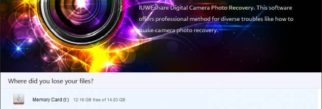 IUWEshare Digital Camera Photo Recovery screenshot