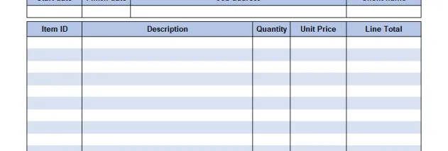 Job Service Invoice Template screenshot