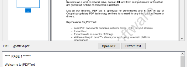 jPDFText screenshot