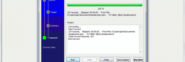 JsonToMsSql screenshot