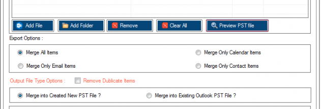 KDETools PST Merge screenshot
