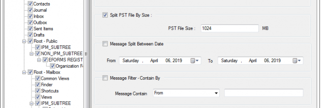 KDETools PST Splitter screenshot