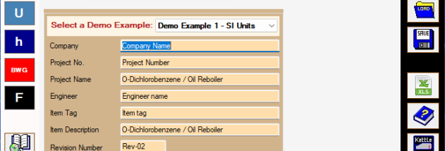 Kettle Reboiler Design screenshot