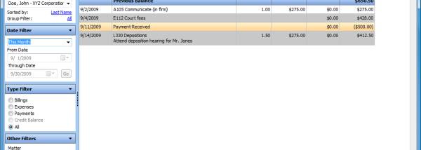 Legal Billing screenshot