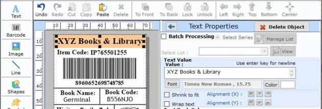 Library Barcode Generator Software screenshot