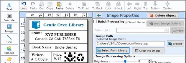 Library Barcode Label Application screenshot