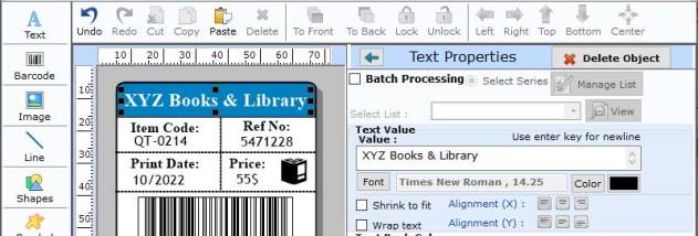 Library Barcode Label Maker screenshot