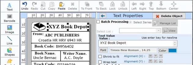 Library Barcode Labels Software screenshot