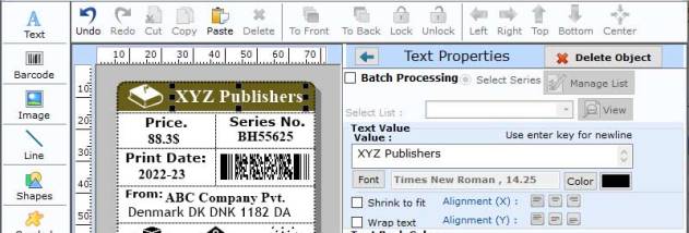 Library Book Barcode Creator screenshot