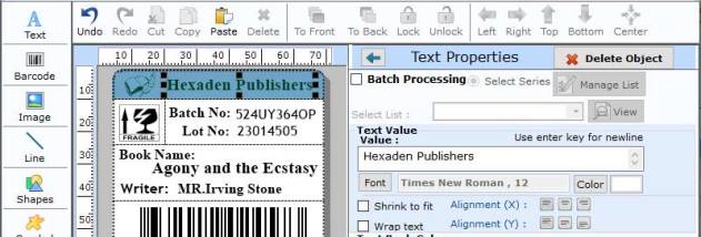 Library Publishing Barcode Software screenshot