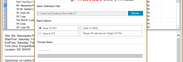 Live Mail Calendar Recovery screenshot