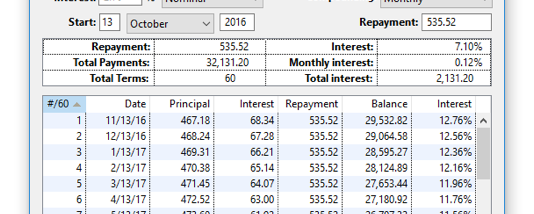 Loan Calc screenshot