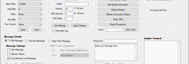 Logiccode GSM SMS.Net Library screenshot